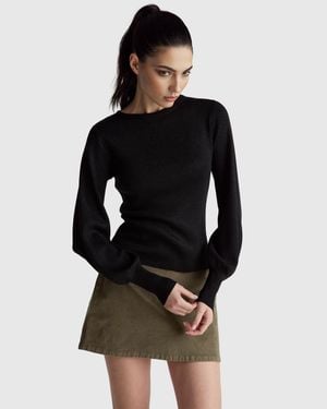 Benetton Benetton, Jupe Plissée En Maille Avec Lurex, Taille, Noir, Femme