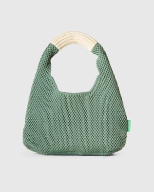 Benetton Benetton, Borsa Piccola A Spalla Crochet, Donna - Verde