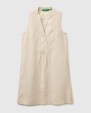 Benetton Benetton, 100% Linen Short Dress - Black