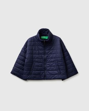 Benetton Benetton, Lightweight Padded Jacket With 3/4 Sleeves - Blue
