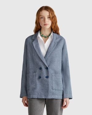 Benetton Benetton, Double-Breasted Jacket - Blue