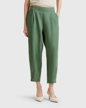 Benetton Benetton, Pantaloni Morbidi - Verde