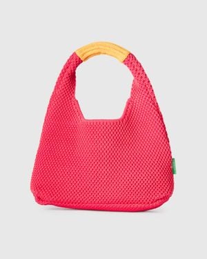 Benetton Benetton, Small Crochet Shoulder Bag - Black