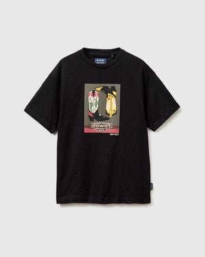 Benetton Benetton, T-Shirt Western Relaxed Fit, Taglia, Nero, Uomo