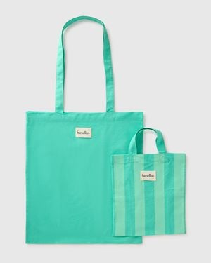 Benetton Benetton, Two Canvas Bags - Green