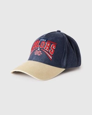 Benetton Benetton, Cappellino Baseball Con Ricamo, Taglia, Blu Scuro, Uomo - Nero