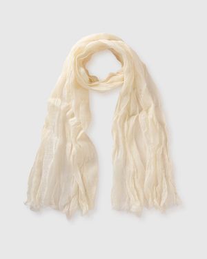 Benetton Benetton, Schal Aus Reinem Leinen, Größe, Cremeweiss, Damen - Schwarz