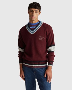 Benetton Benetton, Stranger Things V-Neck Jumper - Red