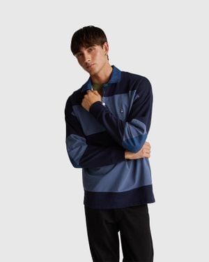 Benetton Benetton, Striped Rugby Polo - Black