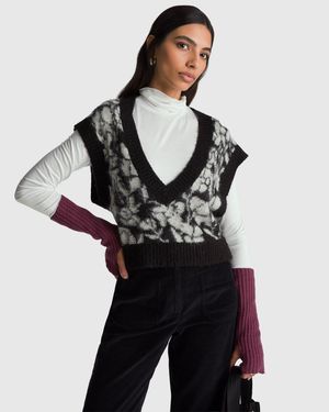 Benetton Benetton, Weste Mit Blumenmuster, Größe, Schwarz, Damen