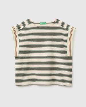 Benetton Benetton, Striped Sleeveless T-Shirt - Black