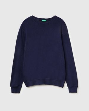 Benetton Benetton, Suéter Cálido De Algodón Elástico, Talla, Azul Oscuro, Hombre