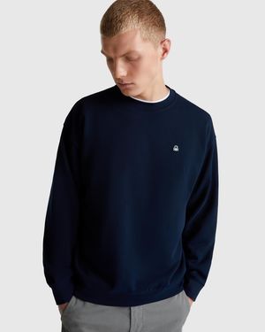 Benetton Benetton, Sweatshirt With Logo Patch - Blue