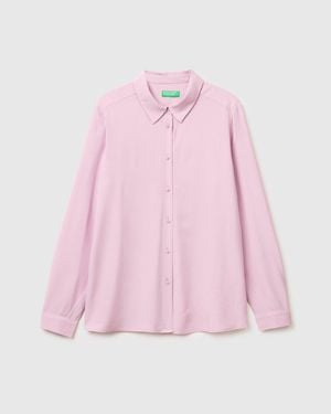Benetton Benetton, Regular Fit Flowy Shirt - Pink