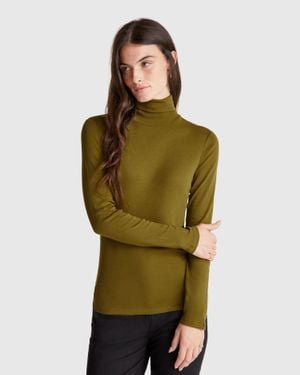 Benetton Benetton, Long Sleeve T-Shirt With High Neck - Green