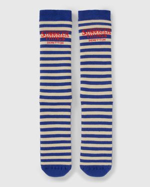Benetton Benetton, Calcetines A Rayas De Stranger Things, Talla, Azul, Hombre