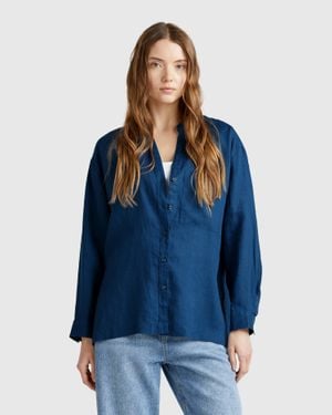 Benetton Benetton, Oversized Shirt - Blue