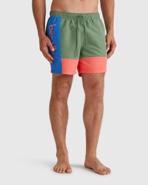 Benetton Benetton, Boxer Mare Color Block, Verde Militare, Uomo - Nero
