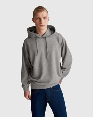 Benetton Benetton, Sudadera Con Capucha De Algodón, Talla, Gris Claro, Hombre