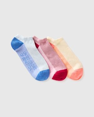 Benetton Benetton, Three Pairs Of Short Socks - Black