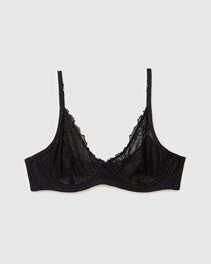 Benetton Benetton, Triangel-Bh Mit Spitze, Größe: 4° Schwarz, Damen