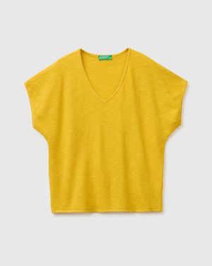 Benetton Benetton, V-Neck Jumper - Black