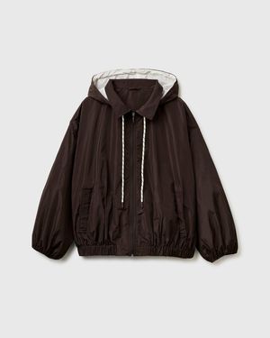 Benetton Benetton, Soft Jacket With Hood - Brown