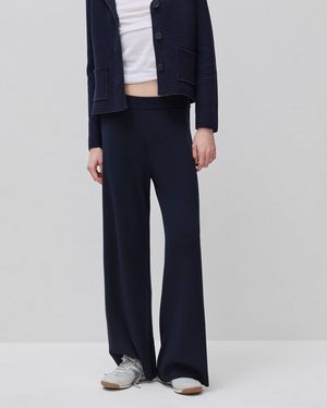 Benetton Benetton, Wide Knit Trousers - Black