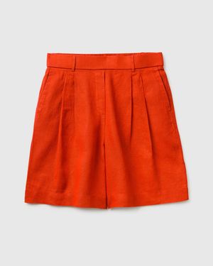 Benetton Benetton, Pure Linen Bermuda Shorts - Red