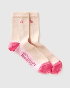 Benetton Benetton, Jacquard Socks - Black