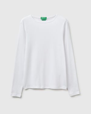 Benetton Benetton, Slim Fit Long Sleeve T-Shirt - White