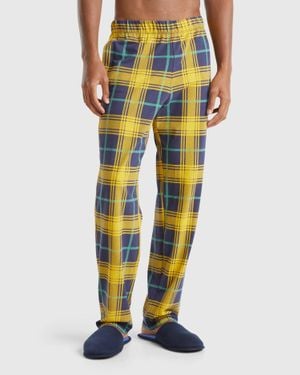 Benetton Benetton, Tartan Trousers - Black