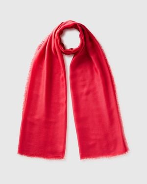 Benetton Benetton, Écharpe En Mélange De Soie, Taille, Rouge, Femme
