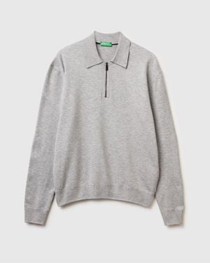 Benetton Benetton, Knit Polo - Grey