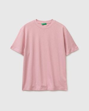 Benetton Benetton, Crew Neck T-Shirt - Pink