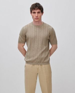 Benetton Benetton, Short-Sleeved Linen Blend Jumper - Black