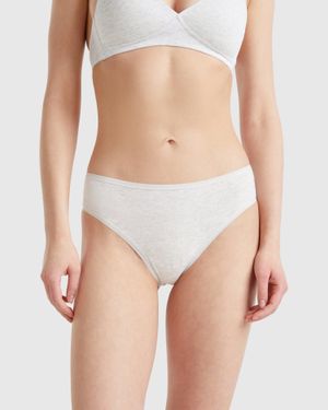 Benetton Benetton, Braguita De Algodón Orgánico Elástico, Gris Claro, Mujer - Negro