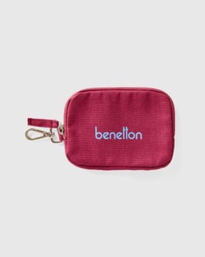 Benetton Benetton, Keychain And Coin Purse, Bordeaux, Donna - Nero