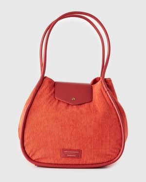 Benetton Benetton, Velvet Tote Bag - Red