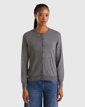 Benetton Red Cardigan In Wool And Cashmere Blend Lyst UK