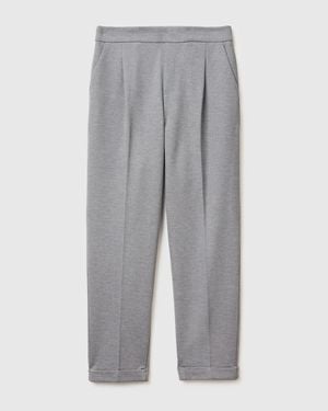 Benetton Benetton, Regular Fit Trousers With Crease - Black