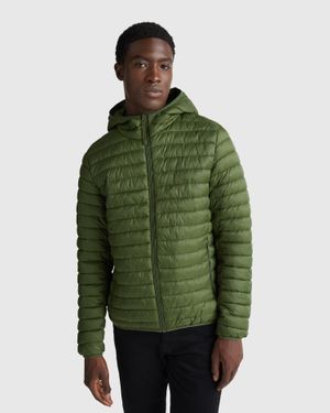 Benetton Benetton, Gefütterte Daunenjacke Im Regular Fit - Grün