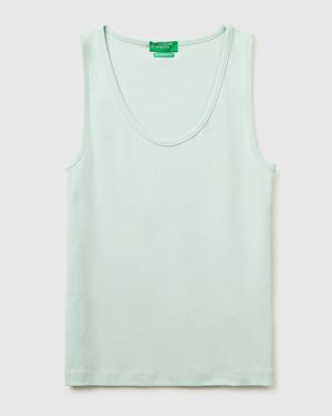 Benetton Benetton, Slim Fit Ribbed Tank Top - Green