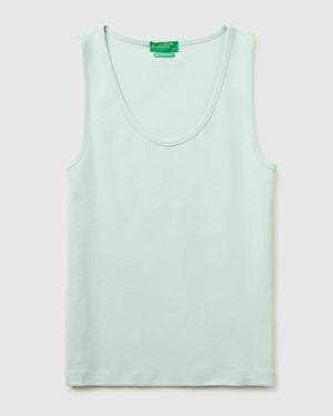 Benetton Benetton, Slim Fit Ribbed Tank Top - Green
