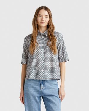 Benetton Benetton, Patterned Shirt - Black