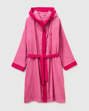 Benetton Benetton, Bata De Baño De Felpa, Talla, Rosa, Mujer
