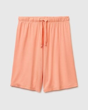 Benetton Benetton, Bermudas De Modal Elástico, Talla, Salmón, Mujer - Negro