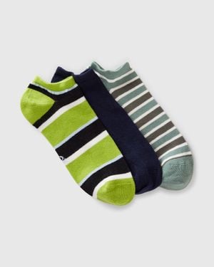 Benetton Benetton, Tres Pares De Calcetines En Mezcla De Algodón Elástico, Mujer - Negro