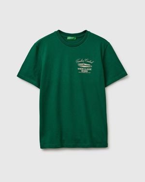 Benetton Benetton, Printed T-Shirt - Green