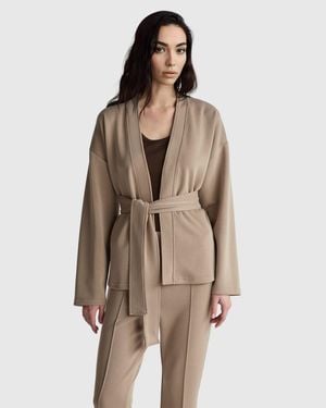 Benetton Benetton, Open Sweatshirt With Belt - Black